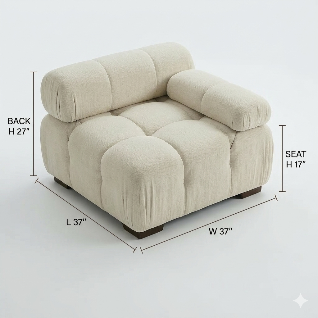 Munich Modular Sectional WHITE/BONE Fabric