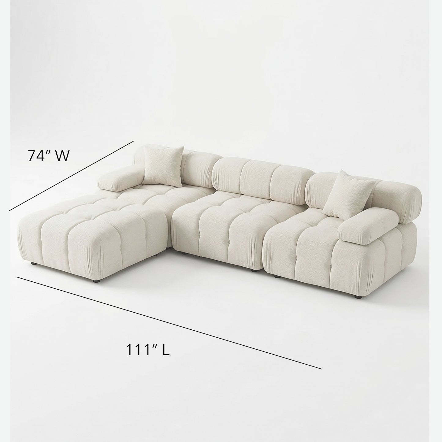 Munich Modular Sectional WHITE/BONE Fabric