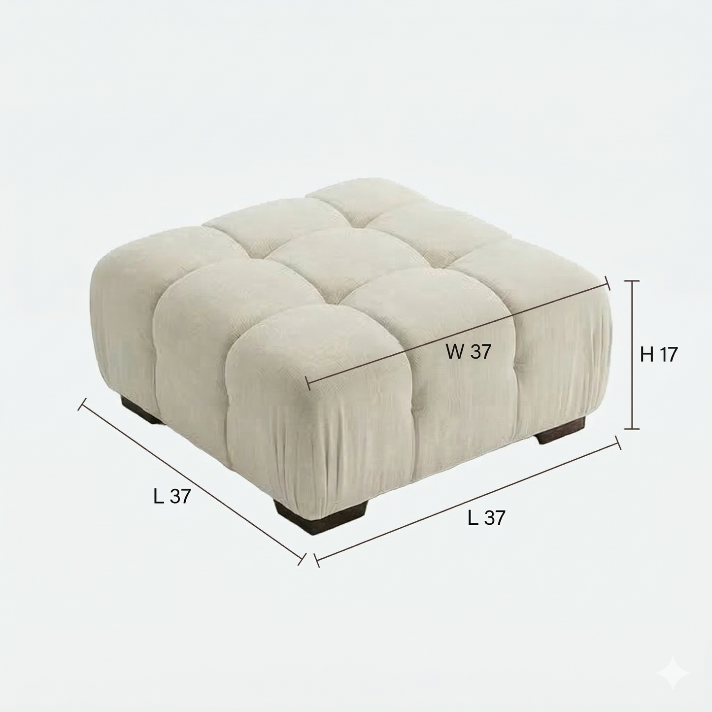 Munich Modular Sectional LIGHT GREY Fabric