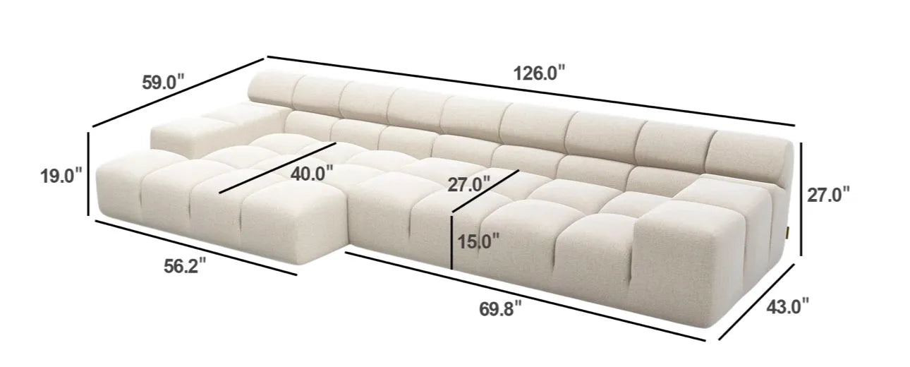 Midtown Sectional Graphite DARK Gray RIGHT
