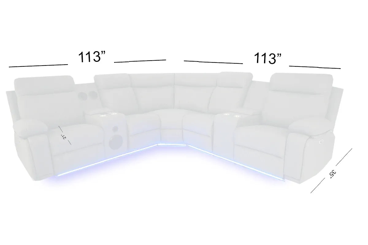 Chicago Power Sectional White