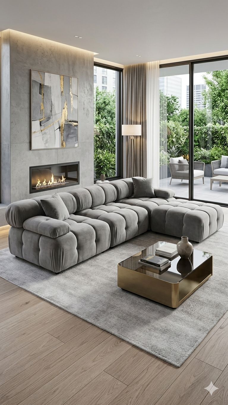Munich Modular Sectional WHITE/BONE Fabric